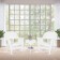 3pc White Rocker Wicker Chair Set Without Cushion