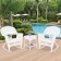 3pc White Rocker Wicker Chair Set Without Cushion