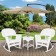 3pc White Rocker Wicker Chair Set Without Cushion