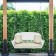 White Resin Wicker Porch Swing with Ivory Cushion