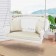 White Resin Wicker Porch Swing with Ivory Cushion