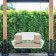 White Resin Wicker Porch Swing with Tan Cushion