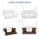 White Resin Wicker Porch Swing with Brown Cushion