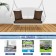 White Resin Wicker Porch Swing with Brown Cushion
