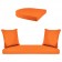 White Resin Wicker Porch Swing with Orange Cushion