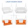 White Resin Wicker Porch Swing with Orange Cushion