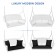 White Resin Wicker Porch Swing with Black Cushion