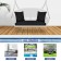 White Resin Wicker Porch Swing with Black Cushion