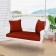 White Resin Wicker Porch Swing with Brick Red Cushion