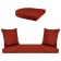 White Resin Wicker Porch Swing with Brick Red Cushion