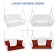 White Resin Wicker Porch Swing with Brick Red Cushion