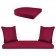 White Resin Wicker Porch Swing with Red Cushion