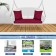 White Resin Wicker Porch Swing with Red Cushion