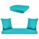 White Resin Wicker Porch Swing with Turquoise Cushion