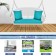 White Resin Wicker Porch Swing with Turquoise Cushion