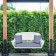White Resin Wicker Porch Swing with Steel Blue Cushion