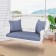 White Resin Wicker Porch Swing with Steel Blue Cushion