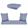White Resin Wicker Porch Swing with Steel Blue Cushion