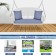 White Resin Wicker Porch Swing with Steel Blue Cushion