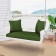 White Resin Wicker Porch Swing with Hunter Green Cushion