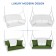 White Resin Wicker Porch Swing with Hunter Green Cushion