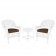 White Wicker Chair And End Table Set With Brown Chair Cushion