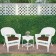 White Wicker Chair And End Table Set With Brown Chair Cushion