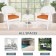 White Wicker Chair And End Table Set With Orange Chair Cushion