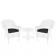 White Wicker Chair And End Table Set With Black Chair Cushion