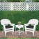 White Wicker Chair And End Table Set With Black Chair Cushion