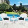 White Wicker Chair And End Table Set With Black Chair Cushion