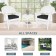 White Wicker Chair And End Table Set With Black Chair Cushion