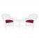 White Wicker Chair And End Table Set With Red Chair Cushion