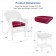 White Wicker Chair And End Table Set With Red Chair Cushion
