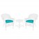 White Wicker Chair And End Table Set With Turquoise Chair Cushion
