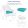 White Wicker Chair And End Table Set With Turquoise Chair Cushion