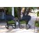 Black Rocker Wicker Chair with Hunter Green Cushion -  Set of 2