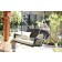 Black Resin Wicker Porch Swing with Ivory Cushion