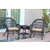 3pc Santa Maria Espresso Wicker Chair Set - Ivory Cushions