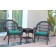 3pc Santa Maria Espresso Wicker Chair Set - Turquoise Cushions