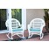 Santa Maria White Wicker Rocker Chair with Sky Blue Cushion - Set of 2