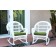 Santa Maria White Wicker Rocker Chair with Hunter Green Cushion - Set of 2