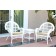 3pc Santa Maria White Wicker Chair Set - Ivory Cushions