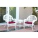 3pc Santa Maria White Wicker Chair Set - Red Cushions