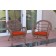 Santa Maria Honey Wicker Chair with Brick Red Cushions Set of 2