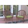 Santa Maria Honey Wicker Chair with Sage Green Cushions Set of 2