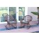 Santa Maria Honey Wicker Rocker Chair with Steel Blue Cushion - Set of 2