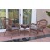 3pc Santa Maria Honey Wicker Chair Set - Steel Blue Cushions