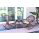 3pc Santa Maria Honey Rocker Wicker Chair Set - Ivory Cushions