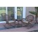 3pc Santa Maria Honey Rocker Wicker Chair Set - Tan Cushions